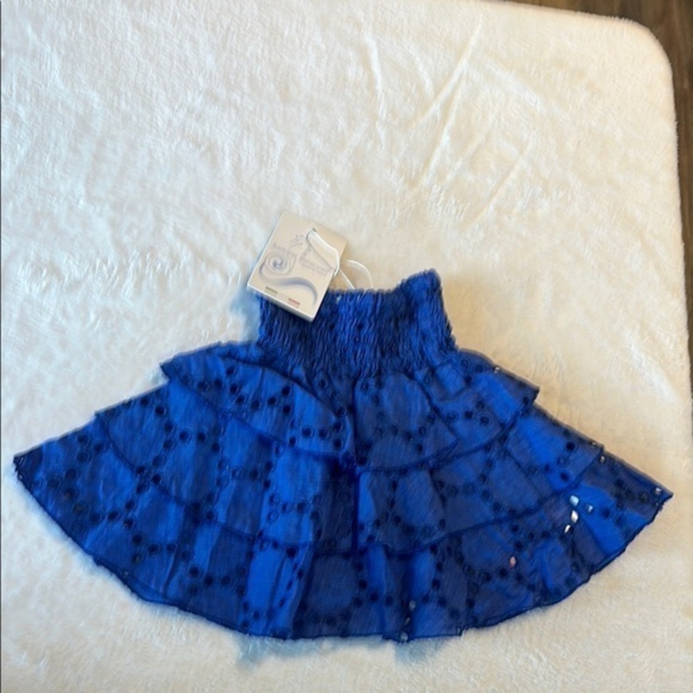 Blue Sequin Layered Skirt